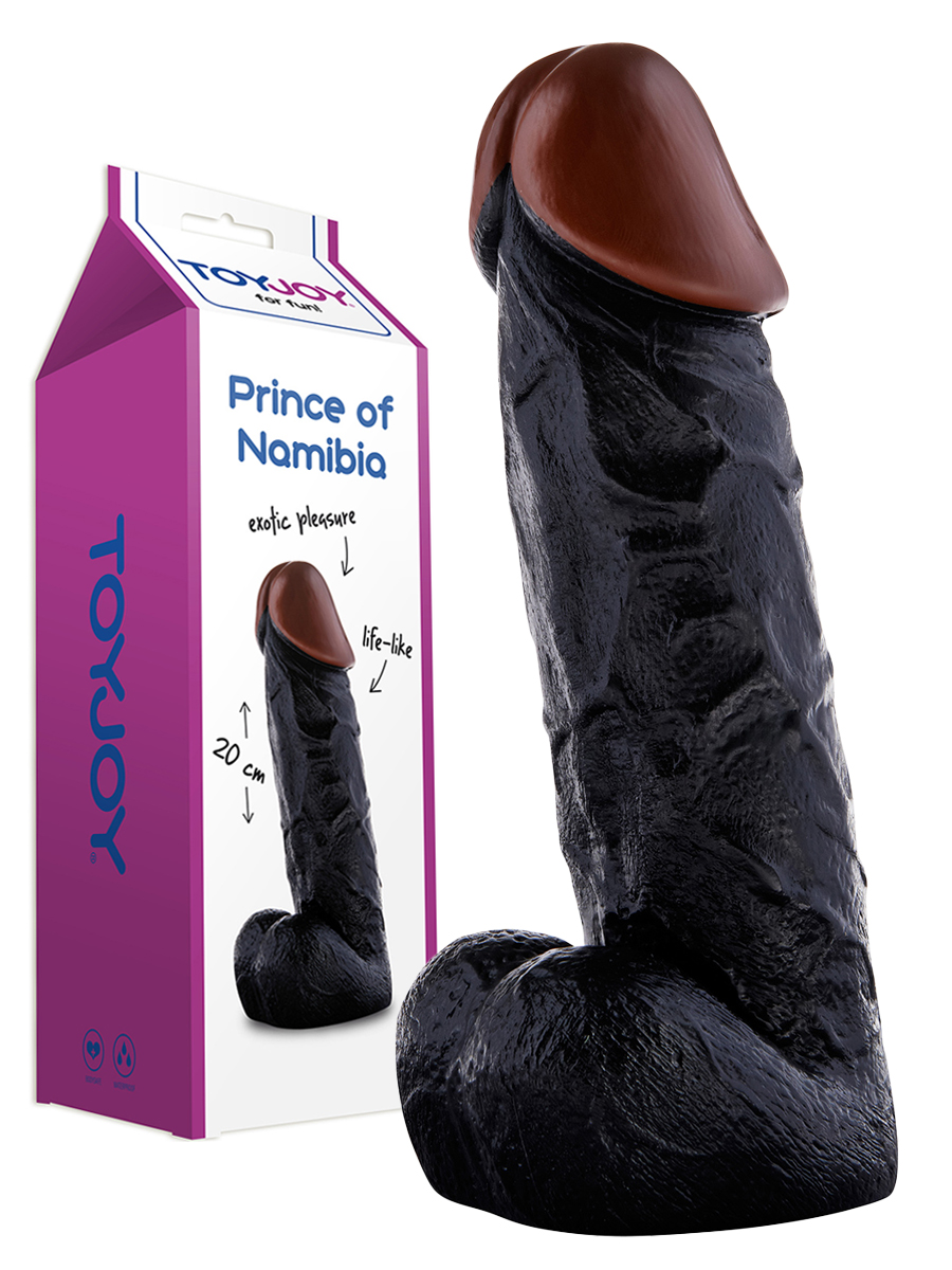 Realistyczne dildo - Prince of Namibia 20 cm - czarne