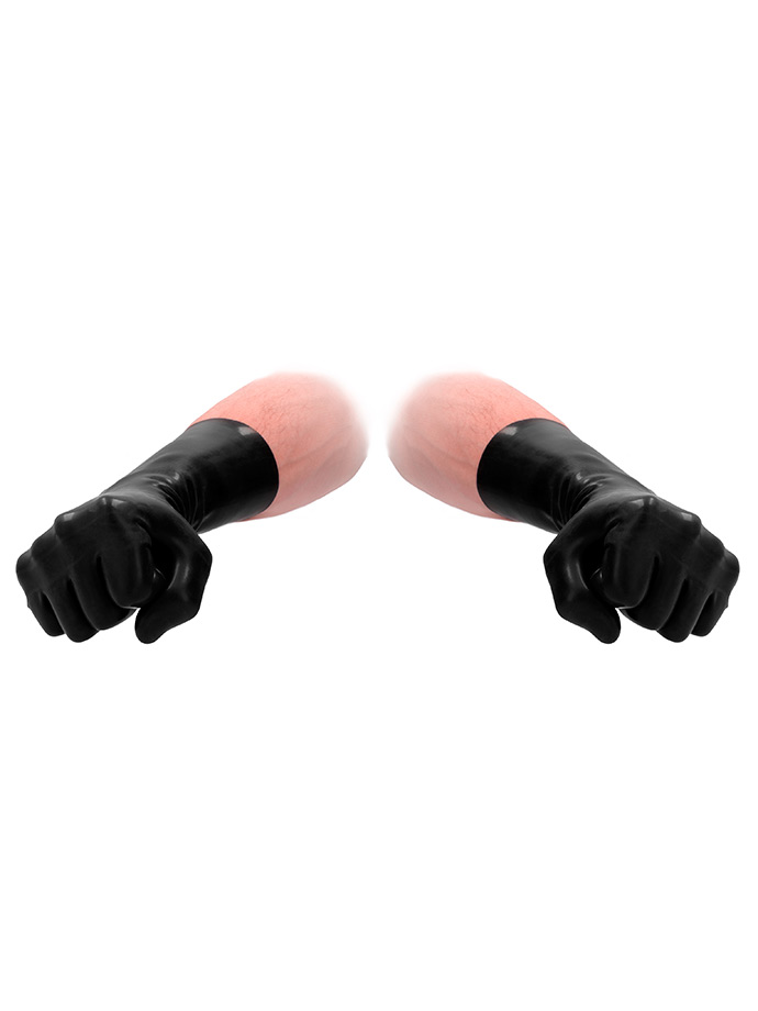 Lateksowe rękawice do stymulacji analnej FistIt - czarne