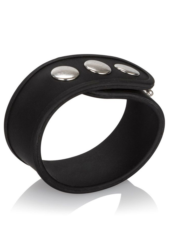 Silikonowy pierścień erekcyjny z zatrzaskami - czarny