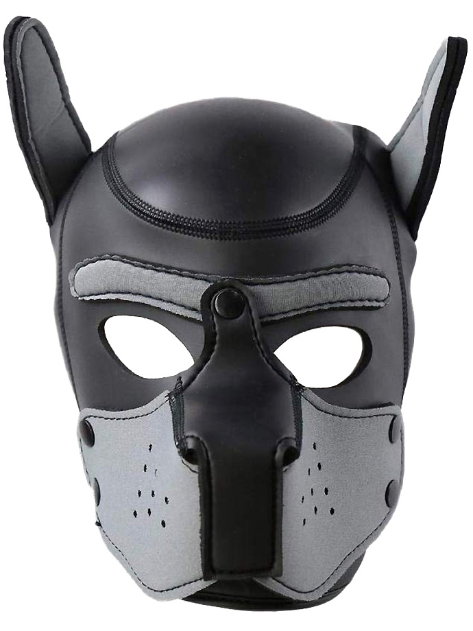 Puppy Play Dog Mask - Black/Grey