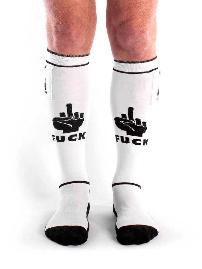 Brutus Fuck Party Socks with Pockets - White/black