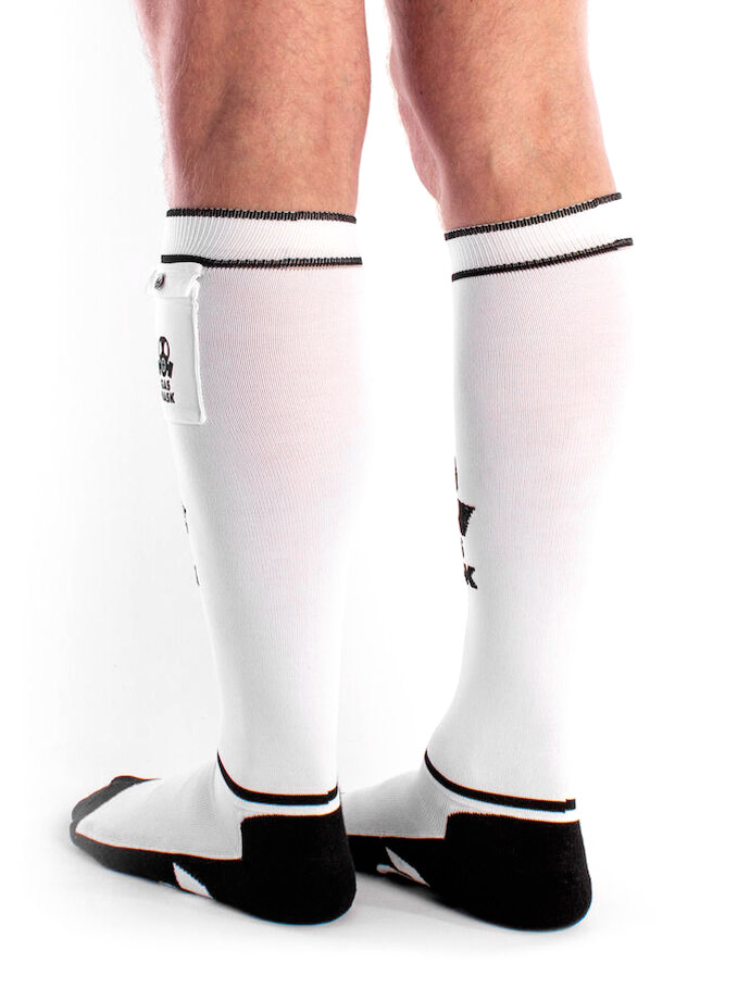 Brutus Party Socks with Pockets - Gas Mask White/black