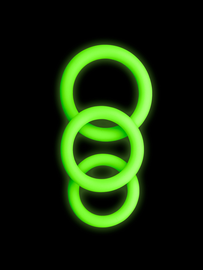 OUCH! Glow in the Dark - 3 pcs Cock Ring Set