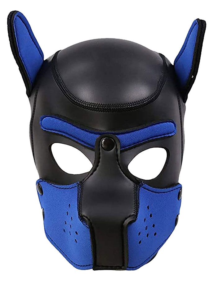 Puppy Play Dog Mask - Black/Blue