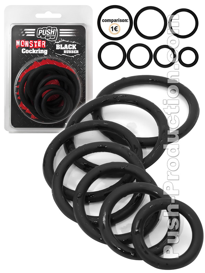 Pierścienie Push Monster - Black Rubber 7 Ring Set