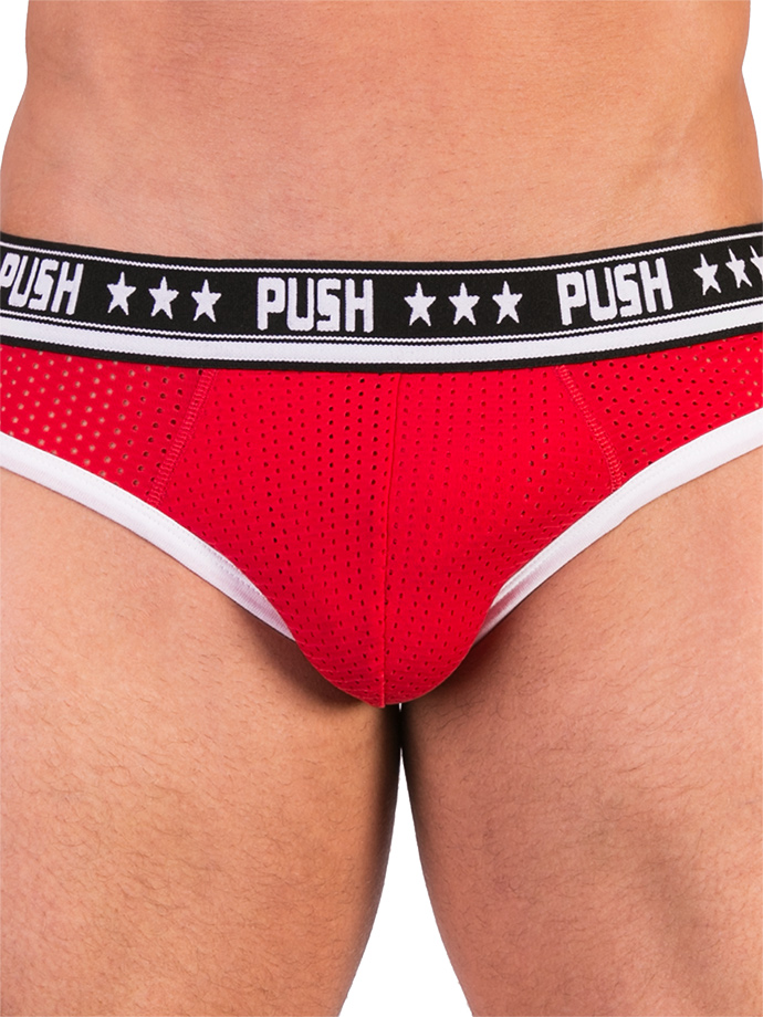 Bielizna Push - Premium Mesh Hole - slipy - czerwono-białe