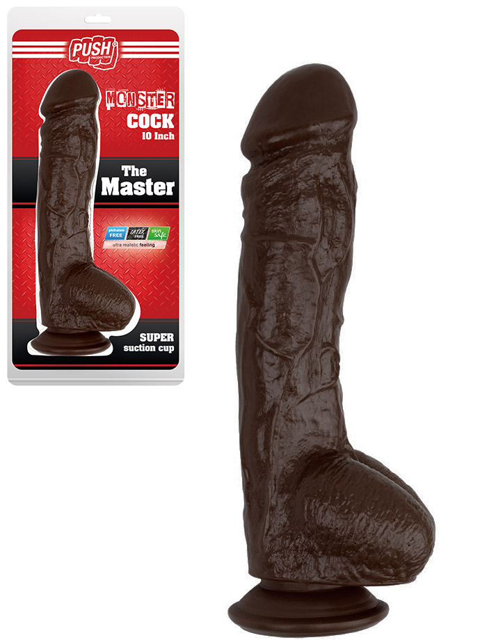 Ogromne dildo Push Monster Cock - The Master 25,5 - czekoladowe