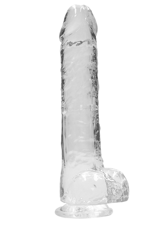 RealRock - Dildo 9 inch with Balls - Crystal Clear