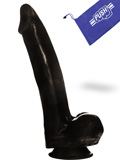 Penis Dildo Push z przyssawką - 23 cm - czarne