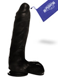 Penis Dildo Push z przyssawką - 22 cm - czarne